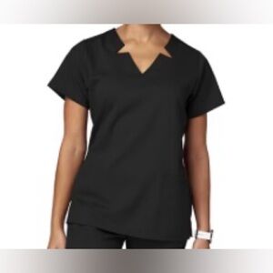 Meta 15201 Style Scrub Black Short Sleeve Women's Top